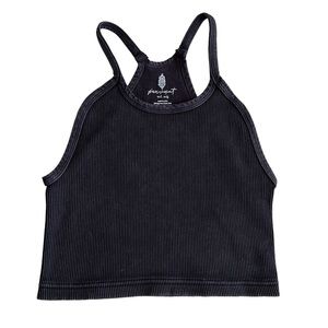 Free People Happiness Runs Crop Top in Washed Black Size M/L NEW
